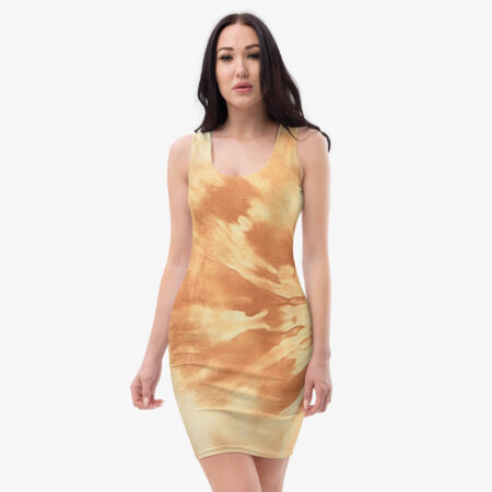 Desert Flame Bodycon Dress front view