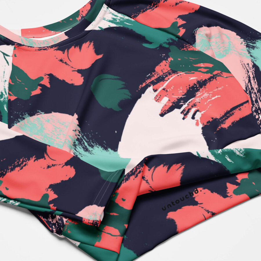 Midnight Abstract Brushstroke Crop Top brand view
