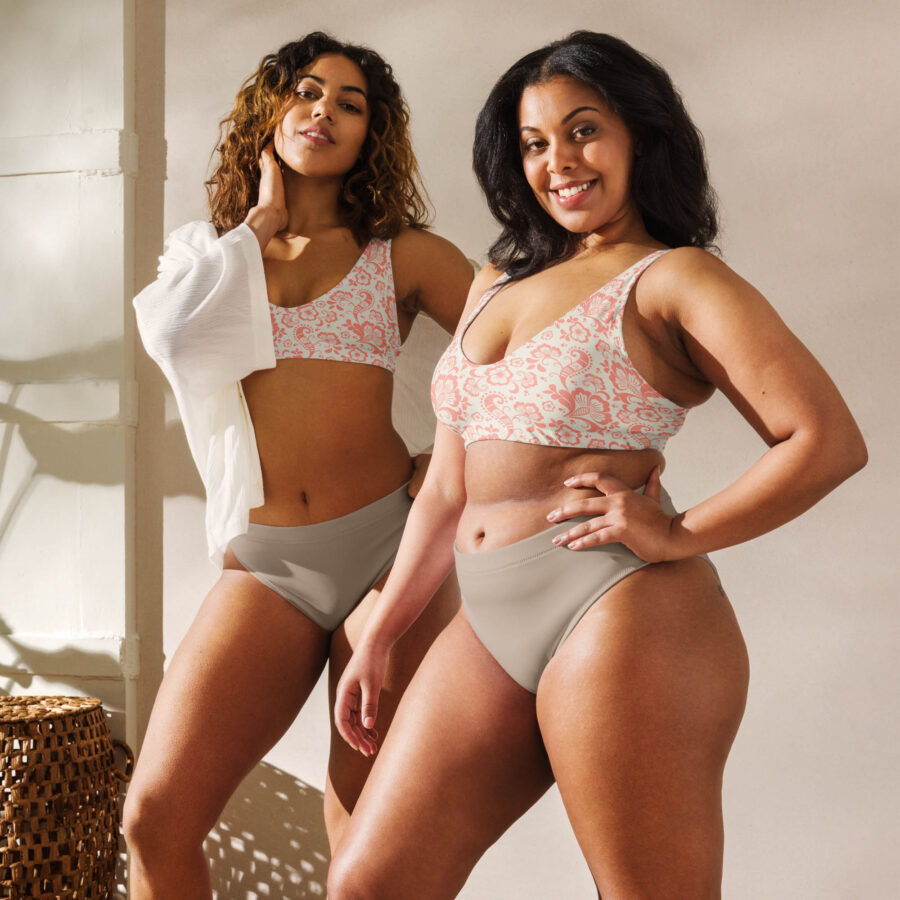 Floral Print Padded Bikini Top dou view