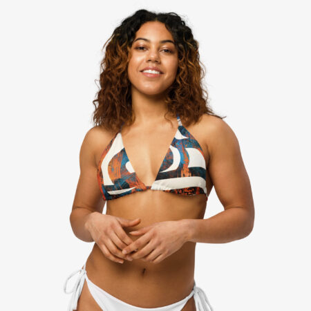 Botanical Burst String Padded Bikini Top front view