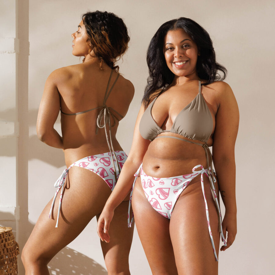 Laced Heart String Bikini Bottom dou view