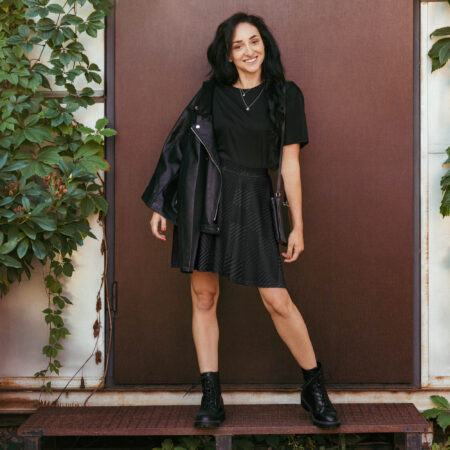 Shadow Grid Skater Skirt lifestyle