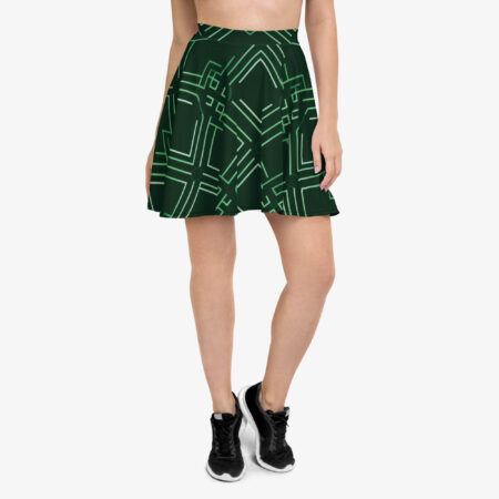 Emerald Signal Skater Skirt front view