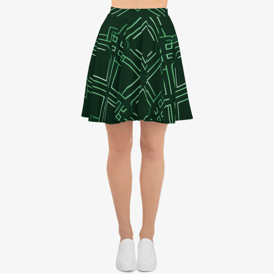 Emerald Signal Skater Skirt back view