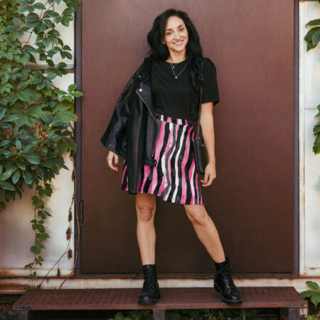 Blush Petal Tiger Skater Skirt lifestyle