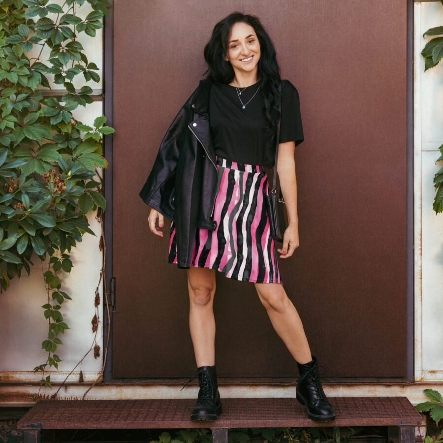 Blush Petal Tiger Skater Skirt lifestyle