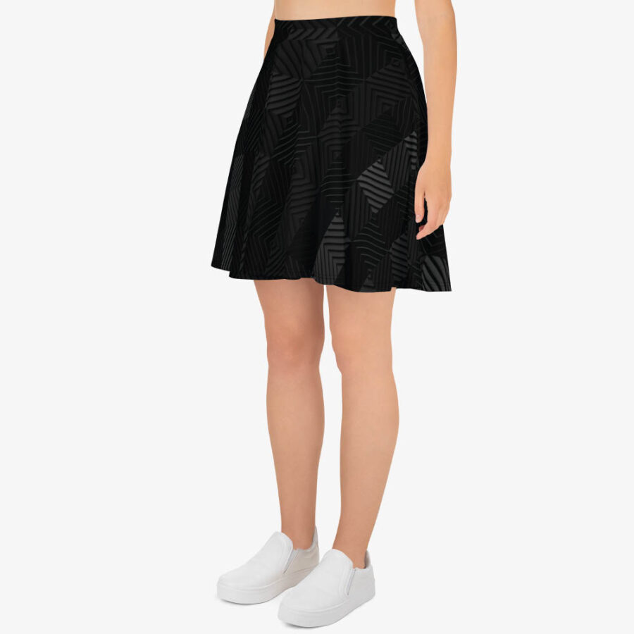 Shadow Grid Skater Skirt side view