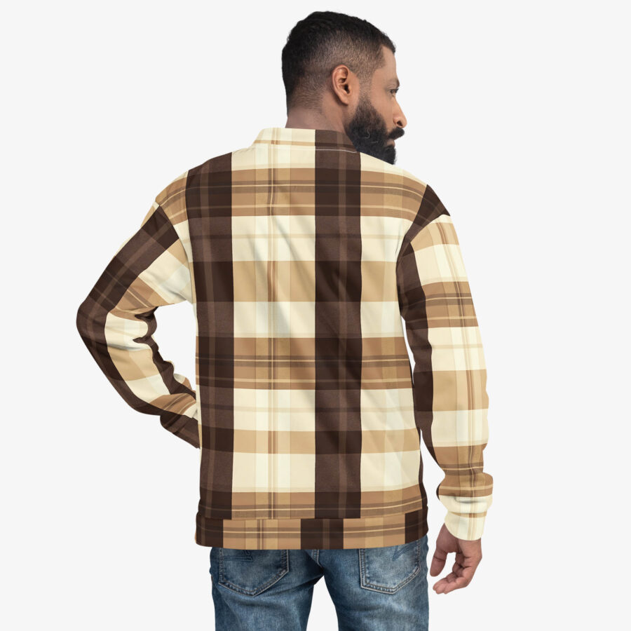 Dust Script Checkered Bomber Jacket back view with man