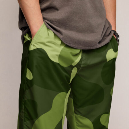 Verdant Drift Camo Track Pants front view close - up