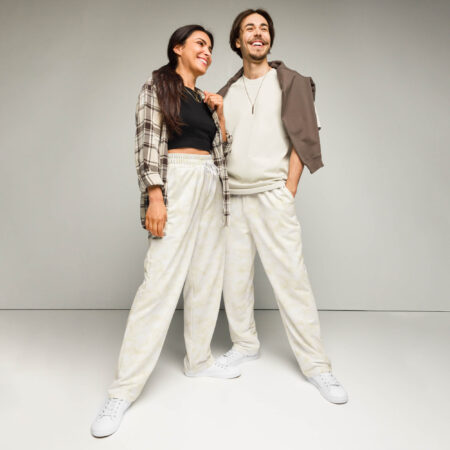 Ivory Cloud Wash Wide Leg Joggers dou view