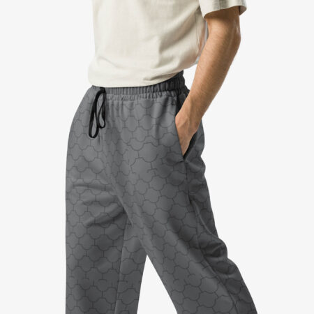 Shadow Grid Wide-Leg Joggers close up move