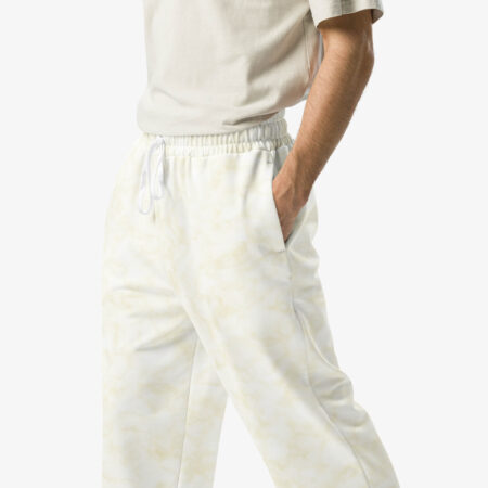 Ivory Cloud Wash Wide Leg Joggers front view