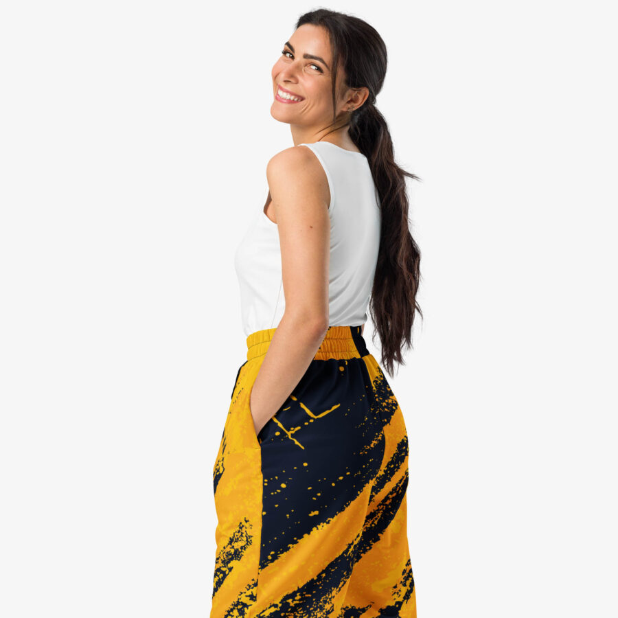Slash Frequency Wide-Leg Joggers women back view