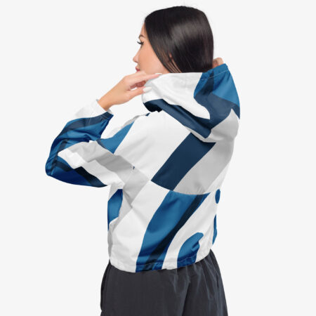 Azure Distortion Cropped Windbreaker back view