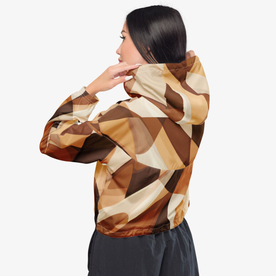 Earthtone Flow Cropped Windbreaker back view