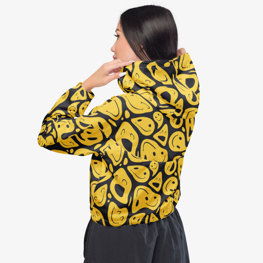 Distorsion Smiley Cropped Windbreaker back view