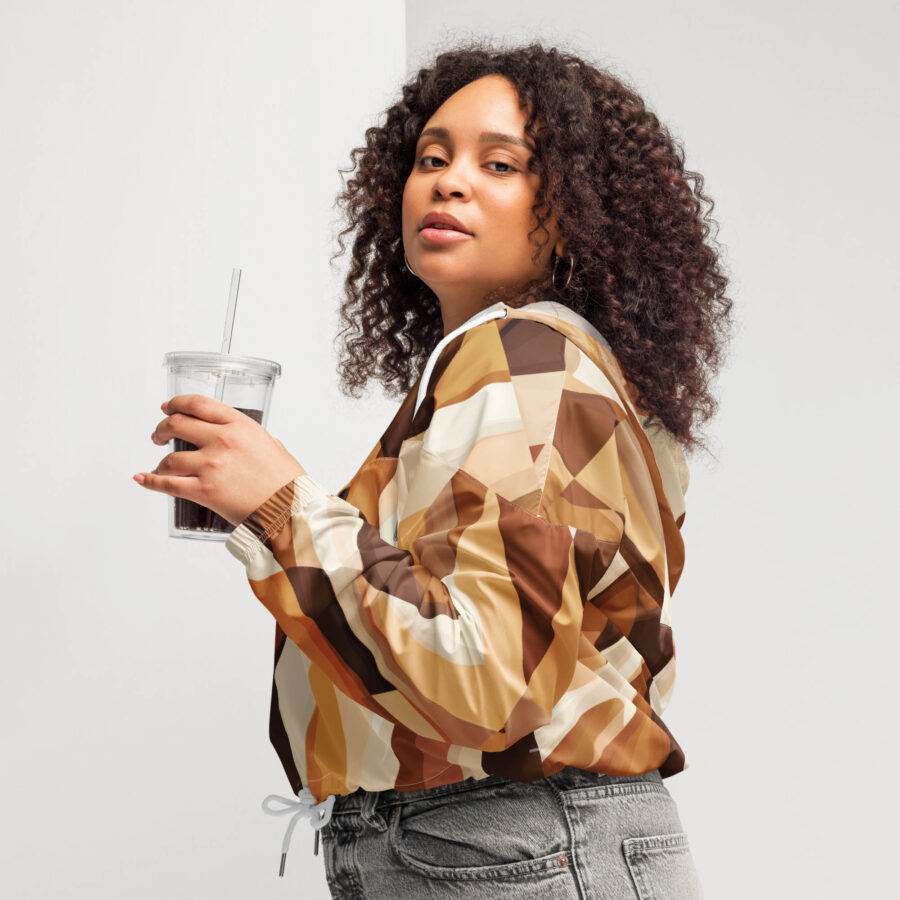 Earthtone Flow Cropped Windbreaker side view