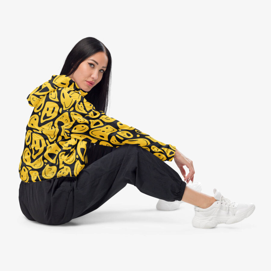 Distorsion Smiley Cropped Windbreaker side view