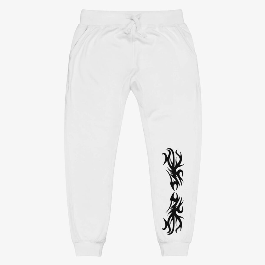 White Inferno Flame Graphic Joggers front view