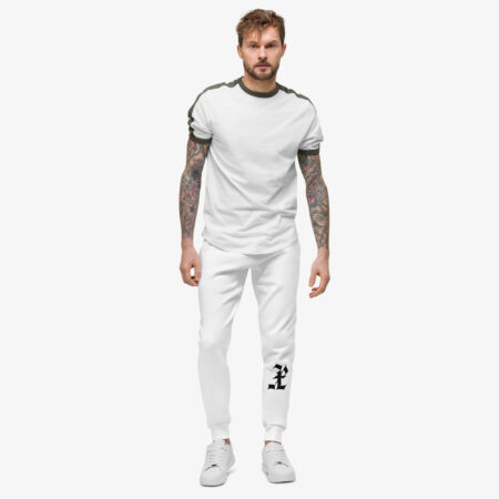 White Monogram Sweatpants with man