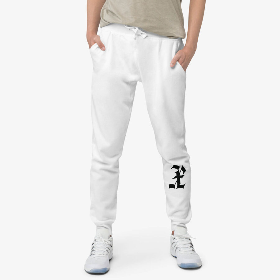 White Monogram Sweatpants close up