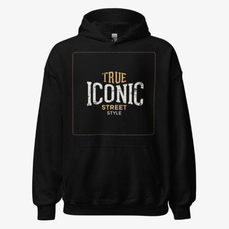 True Iconic Graphic Design Hoodie in black