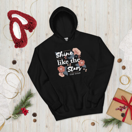 Shine Like The Stars Graphic Hoodie for Women black