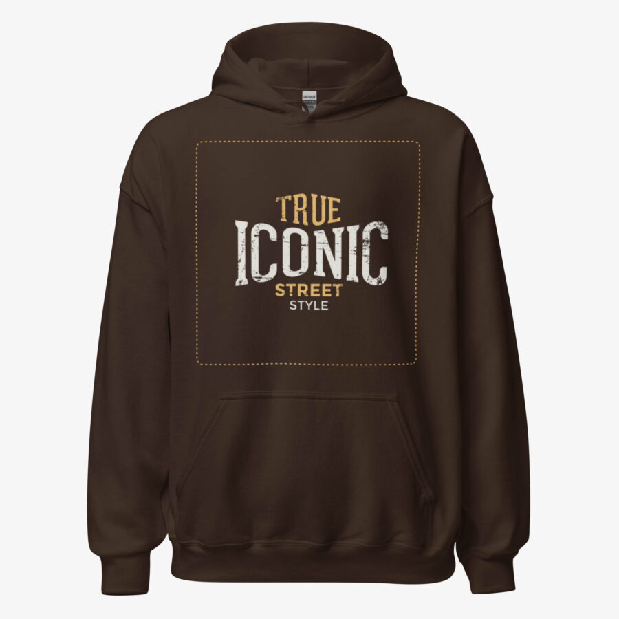 True Iconic Graphic Design Hoodie in dark chocolate