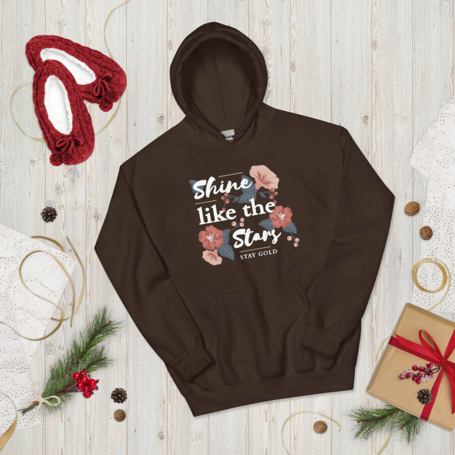 Shine Like The Stars Graphic Hoodie for Women dark chocolate