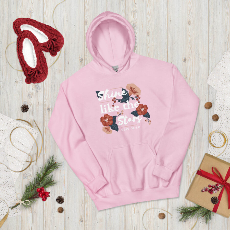 Shine Like The Stars Graphic Hoodie for Women light pink