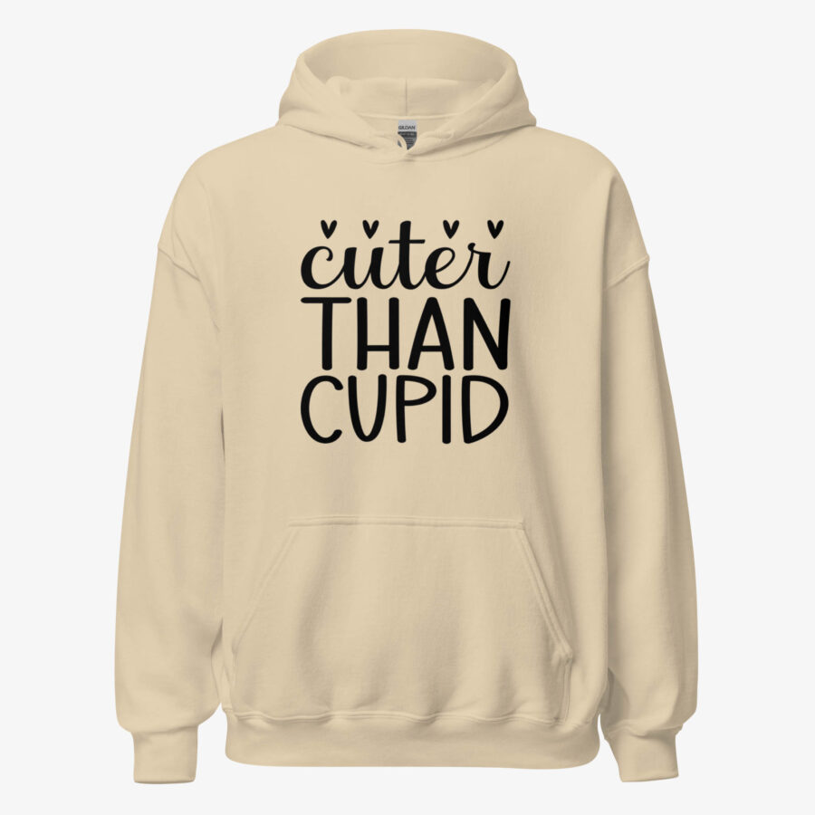Cuter Than Cupid Hoodie for Women sand colour