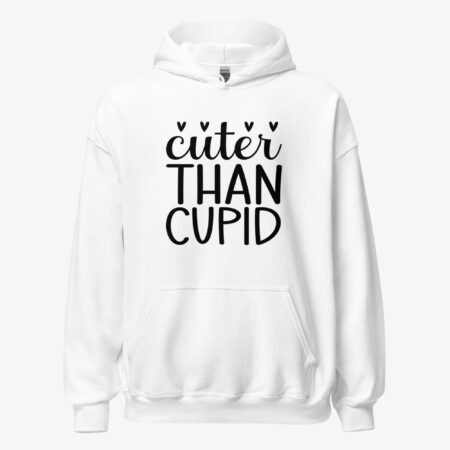 Cuter Than Cupid Hoodie for Women white
