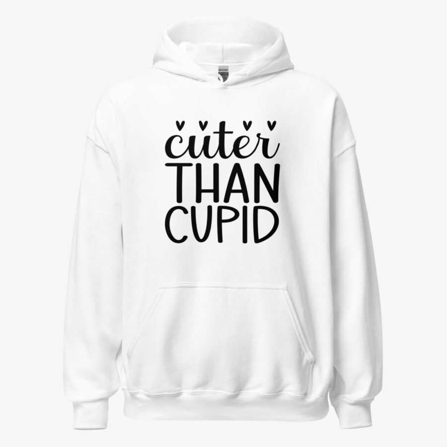 Cuter Than Cupid Hoodie for Women white