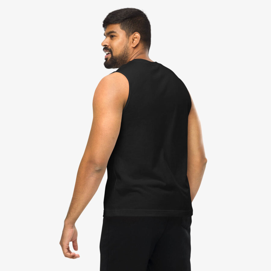 Push Back Graphic Muscle Shirt back view