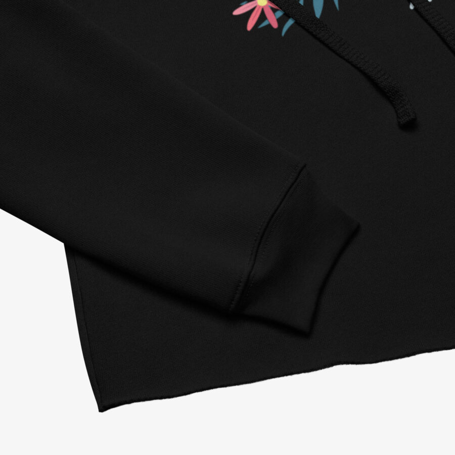 Bloom Script Cropped Hoodie close up of the fabric