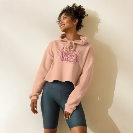 Rosy Vibes Cropped Hoodie lifestyle