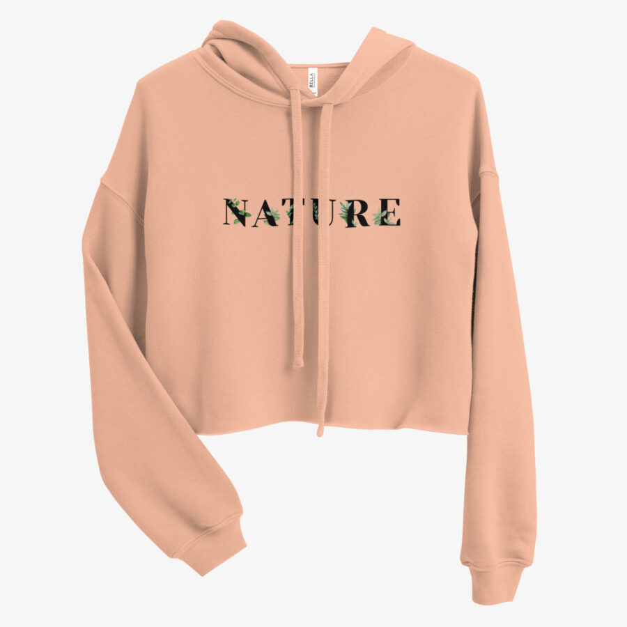 Shadowbloom Cropped Hoodie front view lay in pink