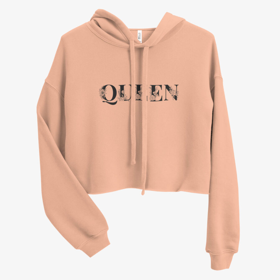 Royal Fade Cropped Hoodie front view in Pink color