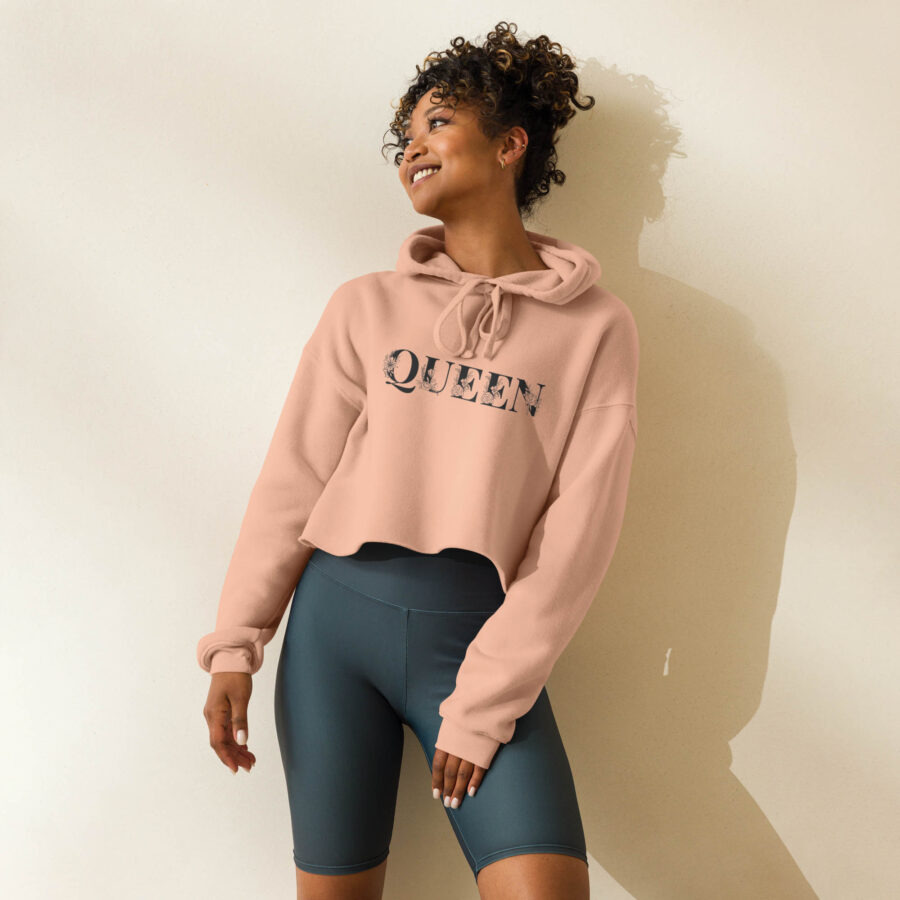 Royal Fade Cropped Hoodie lifestyle in pink color