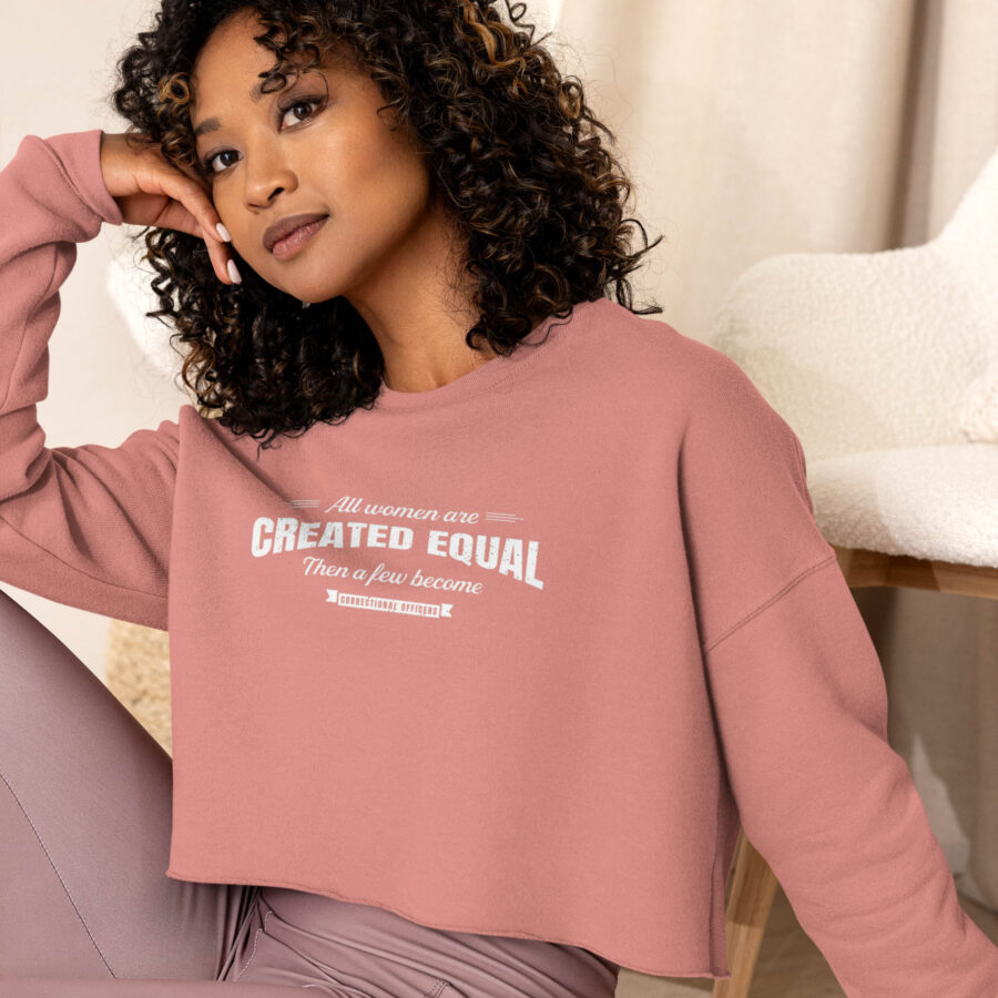 Her Standard Cropped Sweatshirt lifestyle in muave